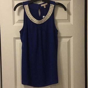 Blue halter with neck detail banana republic NWT